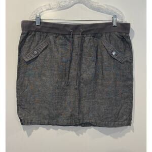 New York & Company Gray Drawstring Waist Midi Skirt